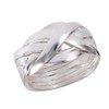 Large Sterling Silver 6-Band Weave Puzzle Ring Size 7
