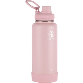 Takeya Actives Water Bottle with Spout Lid - Bottle with Double Stainless Steel Insulation - Dishwasher Safe & BPA-Free - Bottle with Spout Lid & Removable Bumper - 32 oz, Blush