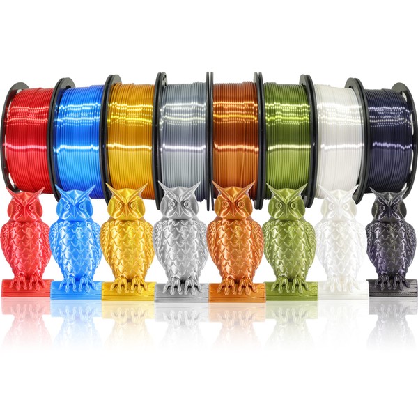 DO3D 1.75mm Silk PLA 3D Printer Filament Bundle, 8 Silk