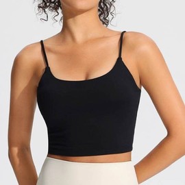 Women's SIS-815 Daily Versatile Tight-Fit Padded Bra for Stable Bust Support in Sports Pilates/Pole Wear (Cami Bra Top)/03.Cocoa/M 3ea