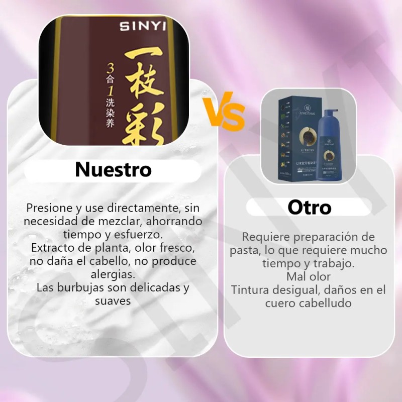 Shampoo Tinte Instantáneo Cubre Canas Natural Jengibre 500ml