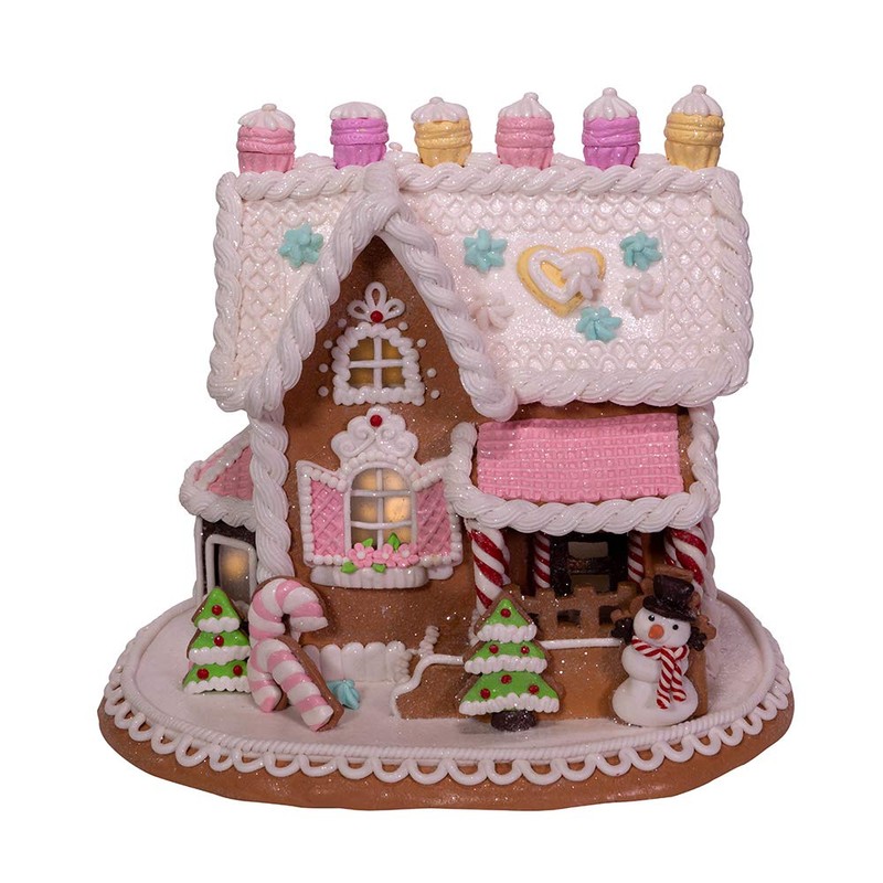Kurt S. Adler 9-Inch LED Lights Gingerbread House, Multi