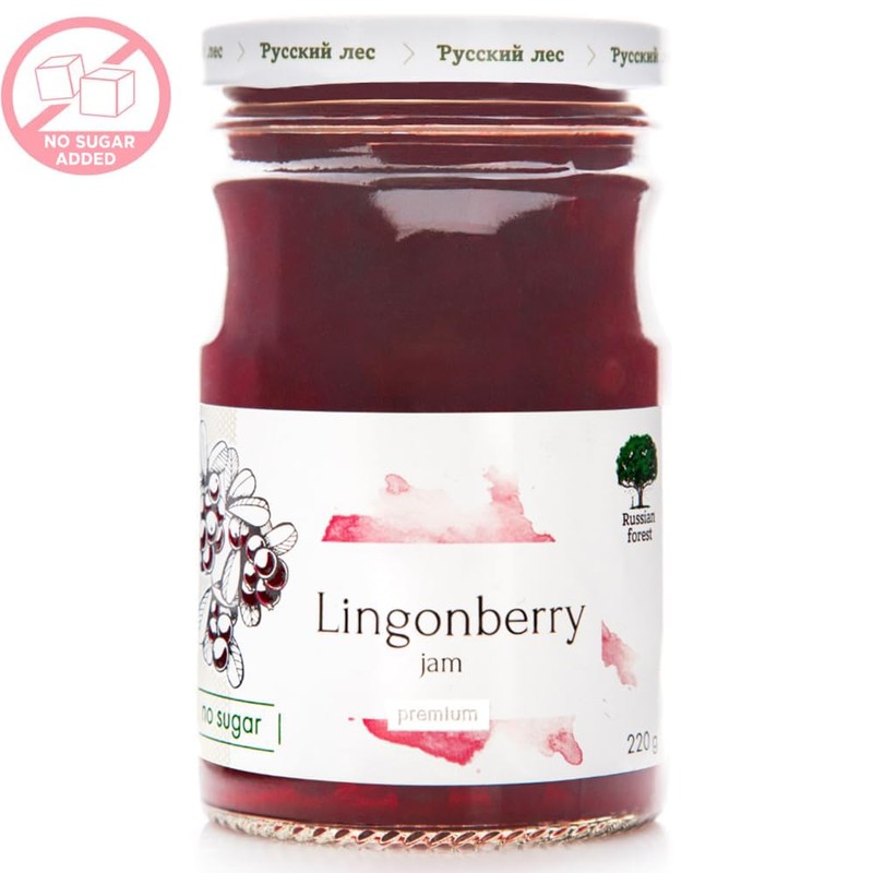 Russian Forest All Natural Lingonberry Premium Jam No Added Sugar,