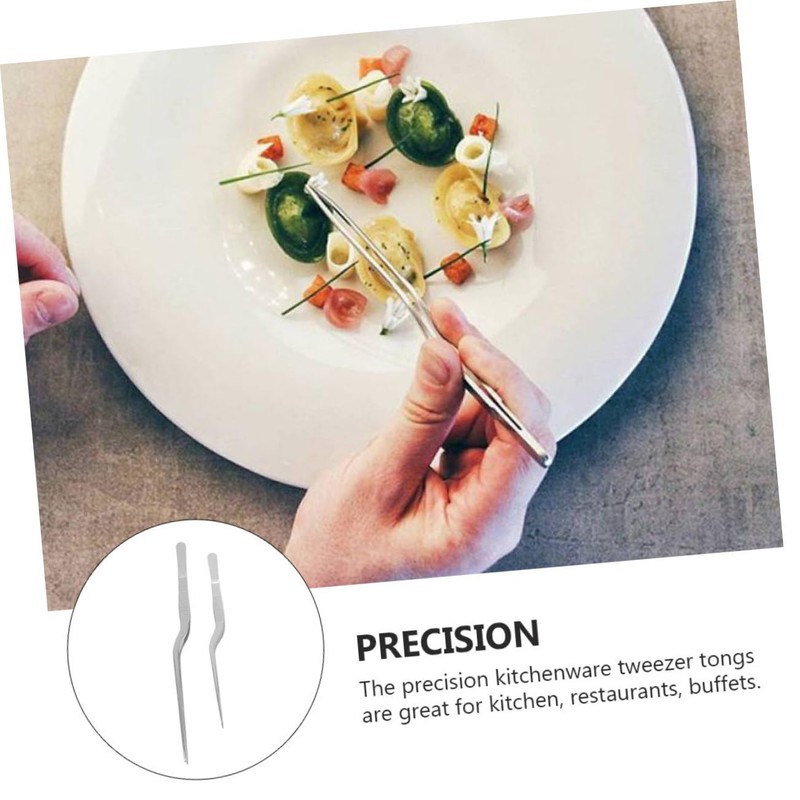 Mobestech 2Pcs Stainless Steel Fish Bone Tweezers Convenient Kitchen Gadgets