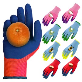 8 Pairs Kids Gardening Gloves Soft Gardening Protective Rubber Gloves for Children Age 7-13 Years Boys and Girls Yard Work Activity 4 Colors
