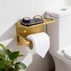 DIYZON Toilet Paper Holder with Shelf, Heavy-Duty Stainless Steel Bathroom