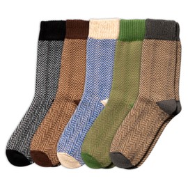 NORDIC Socks 5 Pairs, Cotton Socks for Men & Women, Soft Cotton Thick Socks, Warm Socks, Premium Comfort (10-12, Magnus)