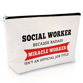 Thank You Gift Appreciation Cosmetic Bag Social Worker Appreciation Gift Retirement Gift for Nurses Employee Volunteer Mentor Teacher Makeup Bag Christmas Birthday Gift Travel Cosmetic Pouch