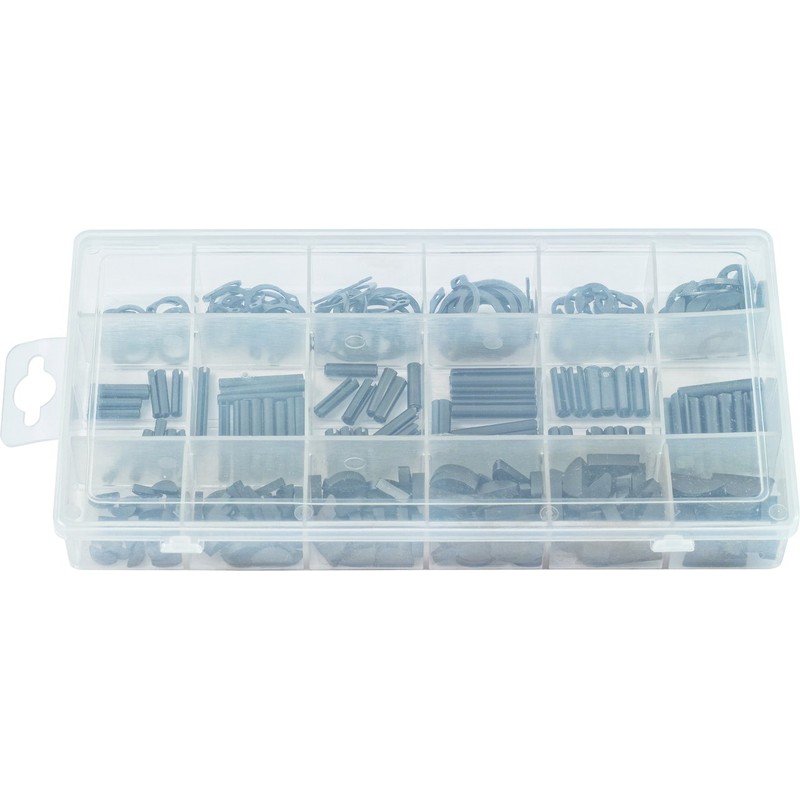 KS TOOLS Roll pins/Seeger Feather Keys/E-Ring circlips Assortment, 1/8" x5/8"-3/16"x