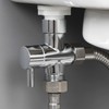Brass Metal T Adapter with Shut Off Valve,7/8 1/2 Bidet