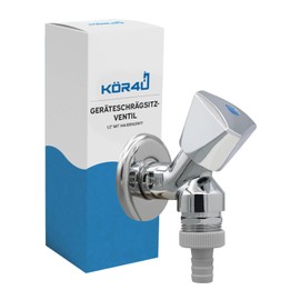 kör4u 1/2 Inch Chrome Plated Appliance Slant Seat Valve with Hood Handle with Backflow Preventer Integrated Pipe Aerator Suitable for Washing Machine or Dishwasher