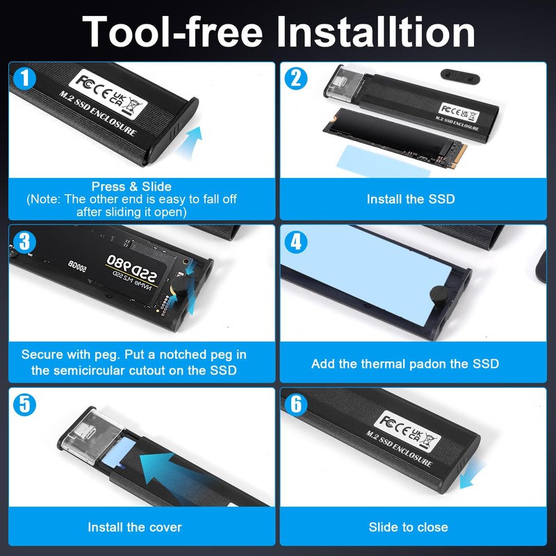 NVMe M.2 USB 3.1 SSD Enclosure Adapter 10 Gbps for
