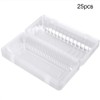 Recipiente para alimentos con bisagras cuadradas de plástico transparente, 25