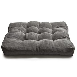 Tufted Floor Seat Cushions Pillows Square 24" x 24" Casual Seating Reading Soft Thicken Floor Pillow Meditation Cushion Square Cushion for Sitting on Floor Or Chair Pad for Kids & Adults (Charcoal)