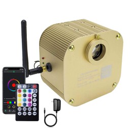 AZIMOM Bluetooth/RF Control 16W Twinkle Fiber Optic Light Source RGBW Music Sensor Mode Light Box Engine for Fiber Optic Star Ceiling Light Effect Car Home Decoration