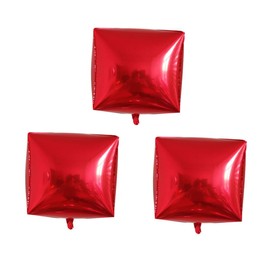 Gadpiparty 6pcs Square Aluminum Foil Cube Balloons for Birthday and Wedding Party Decorations Red Unique Backdrop and Photo Props for Festivals and Celebrations