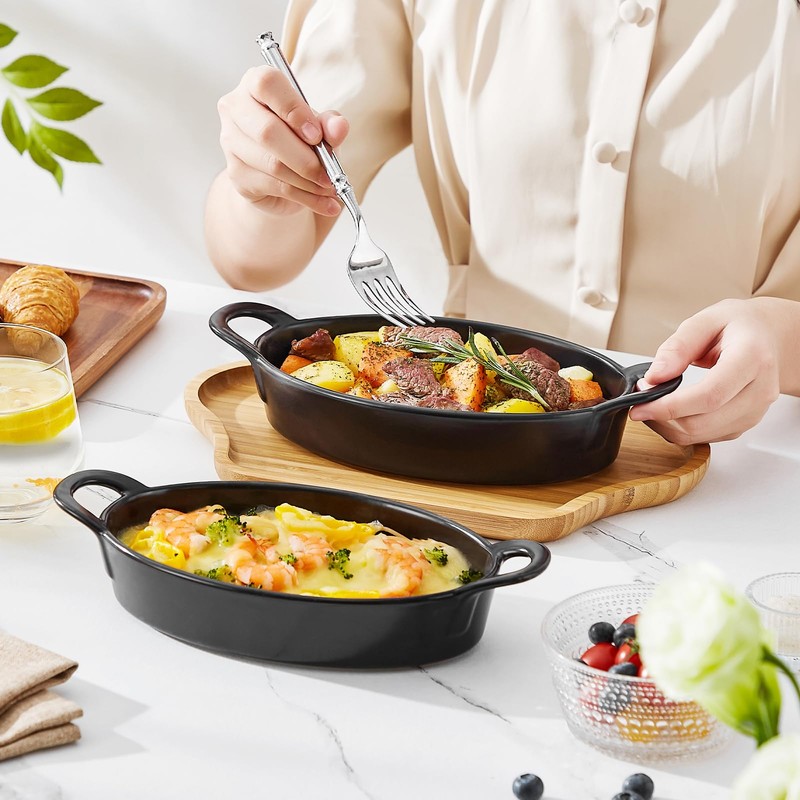 MALACASA Oval Au Gratin Baking Dish, 22 oz Casserole Dishes