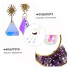 KONTONTY Crystal Rainbow Moon Shaped Stones Sun Catcher Wind Chime