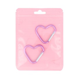 Kiyohara OSH-02 Carabiner Heart 2-piece Set, Inner Diameter 1.4 inches (35 mm), P Pink