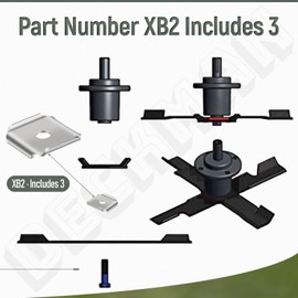 DECKMAN 3 Pcs X-Blade Dual Mulching Blade Adapters 2.8″ W 0.12″ Thick & Center Hole 5/8″ Blades Adapters for All Standard Commercial Mower, Fits XB2 & XB3 NOT Included Blades