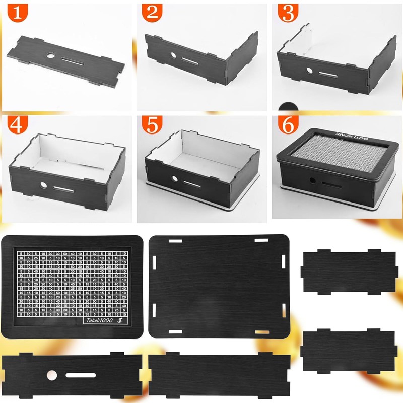 Wooden Money Box, Wooden Saving Money Box with Counter,10,000 Retro