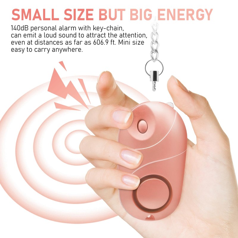 Personal Alarm, Qoosea Safesound Personal Security Alarm 140dB with LED