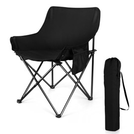 Joyfair Camping Chair, Portable Folding Chair for Adults, Outdoor Lawn Chair with Side Pockets and Carry Bag, Heavy Duty Chair Supports 250 Lbs for Hiking Backpacking Fishing, Compact & Lightweight