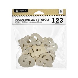 Hampton Art Wood Numbers 38Pc - Assorted Wooden Numbers for Crafts, DIY Projects, Home Décor & More - Perfect for Customizing Signs, Art, and Creative Crafting