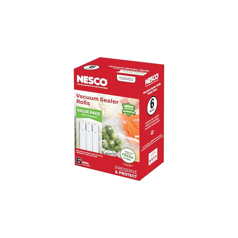 NESCO Vacuum Sealer Bag Rolls – 6 Pack of 11"