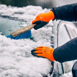 Gebol - Winter Grip Thermal Work Gloves with Waterproof Coating for Extra Grip, Pack of 3 Pairs (Multipack), Colour: Orange/Black (XL (Size 10))