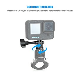 Forevercam Bike Handlebar Mount for GoPro, 360 Degree Aluminum Alloy Motorcycles Round Tube Mount for Hero 12/11/10/9/8/7/6/5/4/3 and Other Action Cameras