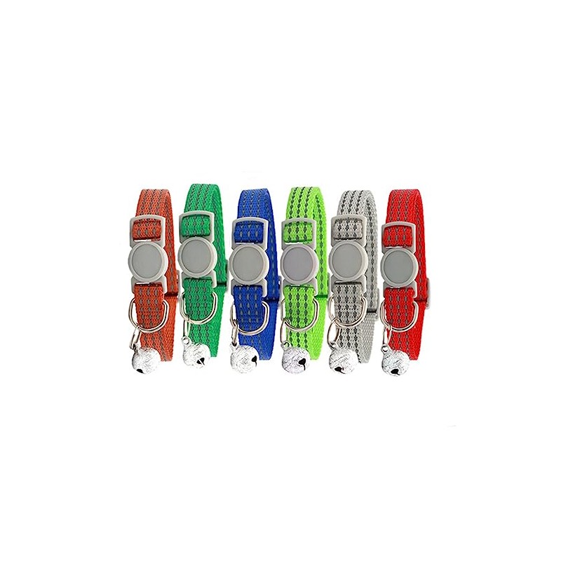Cat Collar with Bells，Reflective-Breakaway Cat Collars with Bells，Adjustable Small Cat