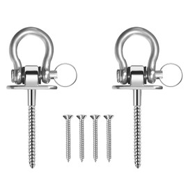 KUHAWL Heavy Duty 180° Swing Hooks, 2 Swing Hooks 500 kg Capacity 304 Stainless Steel Swing Hooks for Wooden Beams, Ceiling Hooks, Swing Punch Bag for Hammocks, Yoga Punching Bags, Porch Swing Sets