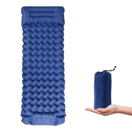 Afurkuot Self Inflating Sleeping Pad Outdoor Camping Sleeping Mat with Built-in Foot Pump for Outdoor Camping Hiking Panic (Blue)