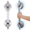 HEINSY 17inch Upgrade Suction Shower Grab Bar, Portable Shower Handle
