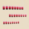 Short Square Press on Nails Gradient Red French Tip Fake