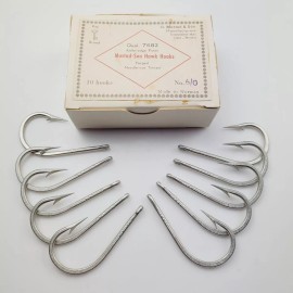 Mustad Needle Eye Hook 7682-6/0-10 Sea Hawk Norway Stock 2X Strong Big Game Hook