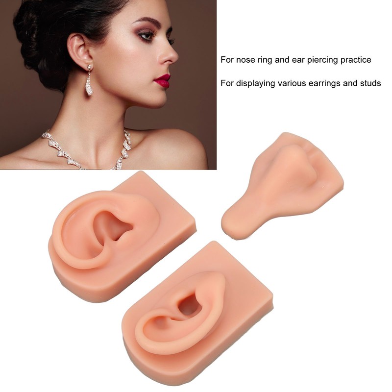 Silicone Piercing Practice Model Simulation Soft Flexible Nose Ears Model