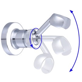 HIMREYLD Shower Head Holder Bracket Copper, Chrome Plated 360 Degrees Adjustable Wall Mount for Handheld Shower Head and Standard Shower Hose