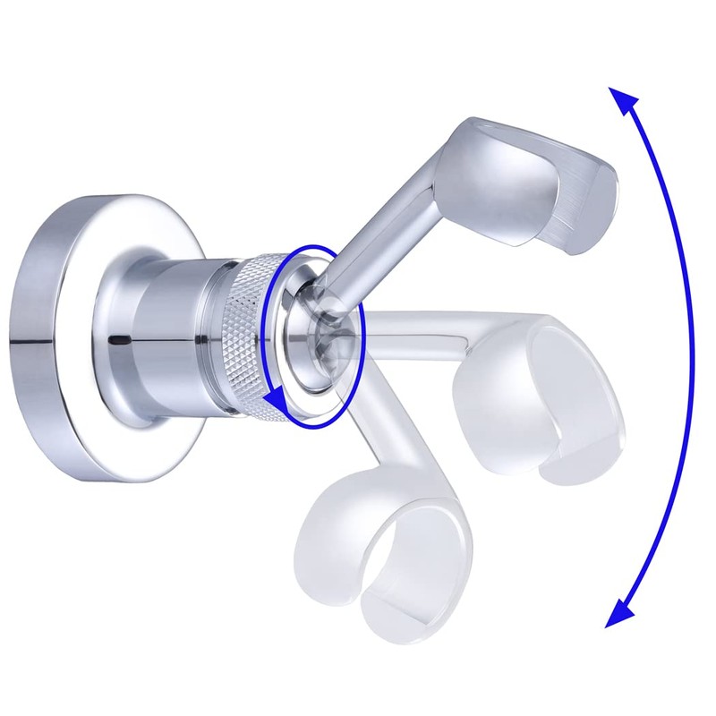 HIMREYLD Shower Head Holder Bracket Copper, Chrome Plated 360 Degrees