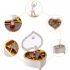SH Cajas Musical Forma De Corazon Bailarina Caja Almacenamiento