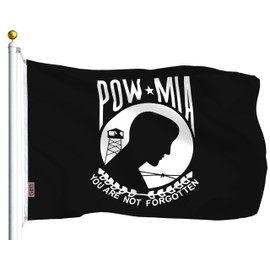 G128 Combo Pack: USA American Flag 3x5 Ft 75D Printed Stars & POW|MIA Flag 3x5 Ft 75D Printed