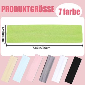 Norhogo 7 Stücke Stirnbänder für Damen, Schweiß Haarbänder, Antirutsch Haarbänder Elastisch Headband, Dünn Sommer Stirnband, Fitness Stirnband, Sport Stirnbänder für Yoga Exercise Workout Laufen Gym