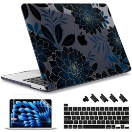 May Chen for MacBook Pro 13 inch Case 2022 2021 2020 Release A2338 M2 M1 A2289 A2251, Plastic Crystal Hard Shell Case Cover for MacBook Pro 13 inch Touch Bar Fits Touch ID, Luxury Dahlia