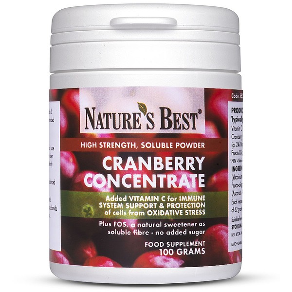 Natures Best Cranberry Concentrate, With Vitamin C & FOS, 100 POWDER
