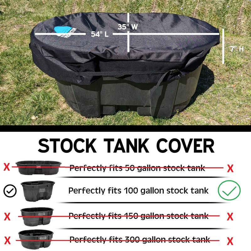 Polar Protector - 100 Gallon Oval Stock Tank Cover Ice