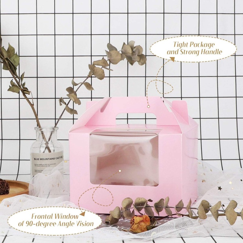 Selecto Bake 3 Pack Cupcake Box with Window, Insert and