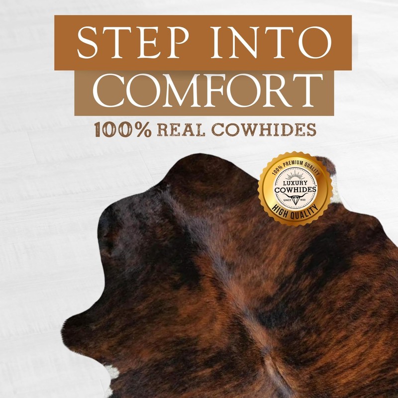 Sunshine Cowhides 100% Genuine Brindle Cowhide Rug - Modern Style