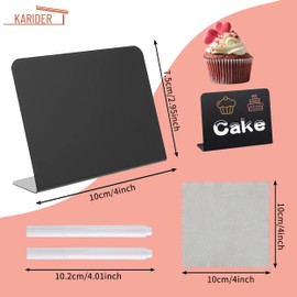 Mini Chalkboard Signs, 15 Pcs 4 x 3inch Mini Blackboards, Food Labels Wedding Signs Sandwich Board Sign with Chalk Markers and Wipes for Party Buffet Weddings Birthday Party Carnival Indoor Outdoor