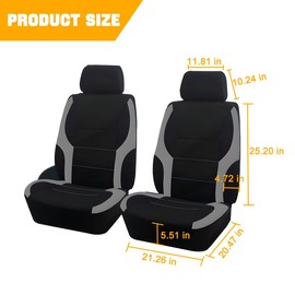 KHGUZ Front Car Seat Cover, 4PCS Waterproof Auto Front Seat Protective Wraps, Comfortable Breathable Sponge Padded Seat Cushions, Vehicle Accessories Universal for SUV, Truck, RV（Gray）